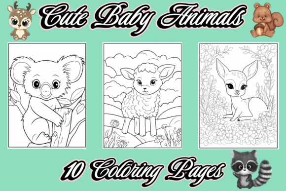 10 Cute Baby Animals Coloring Pages
