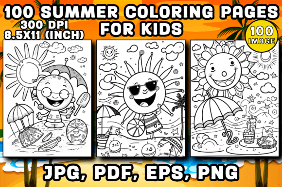 100 Unlimited Summer Coloring Page Kids: A Creative and Relaxing Resource for Adults