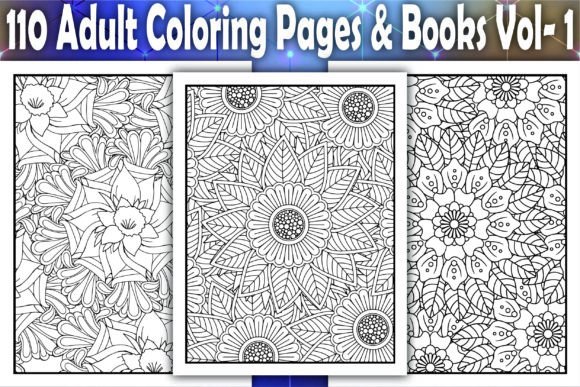 110 Adult Coloring Pages Books Vol- 1