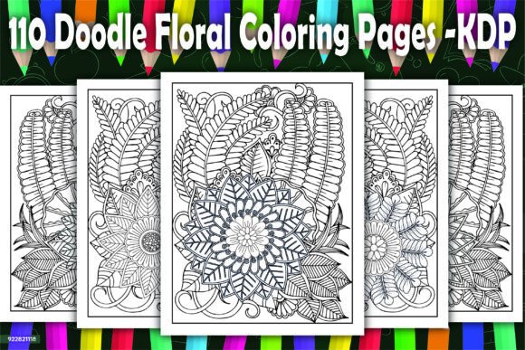 110 Doodle Floral Coloring Pages -KDP
