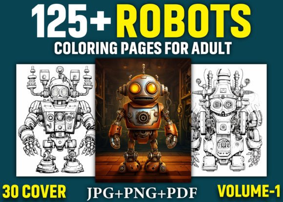 125 Robots Coloring Pages for Adults: A Creative and Practical Resource