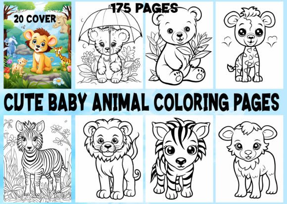 175 Cute Baby Animal Coloring Pages Kids: A Creative Resource for Young Artists