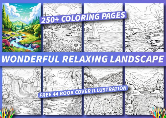 250 Relaxing Landscape Coloring Pages: A Journey into Creativity and Calm