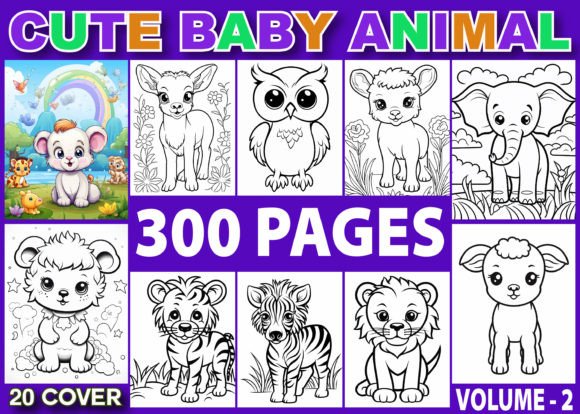 300 Cute Baby Animal Coloring Pages Kids