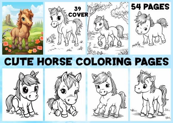54 Cute Horse Coloring Pages for Kids