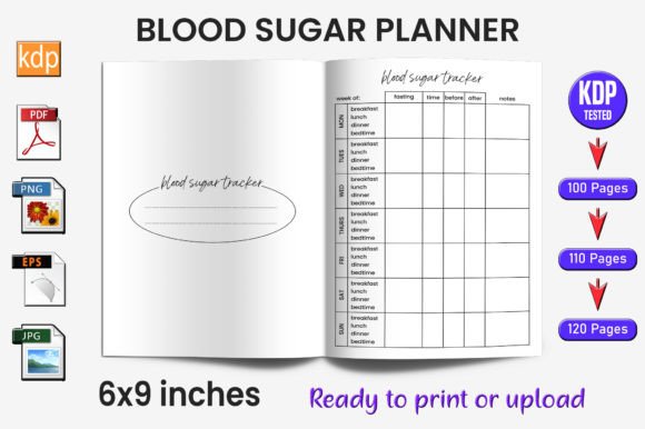 Blood Sugar Planner Log Book KDP Interior: A Powerful Tool for Health Enthusiasts and Content Creators