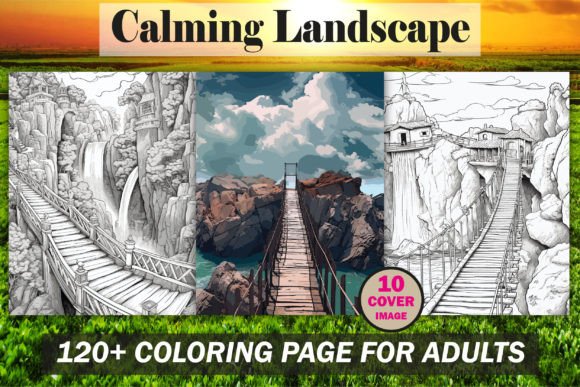 Calming Landscape Coloring Book - KDP