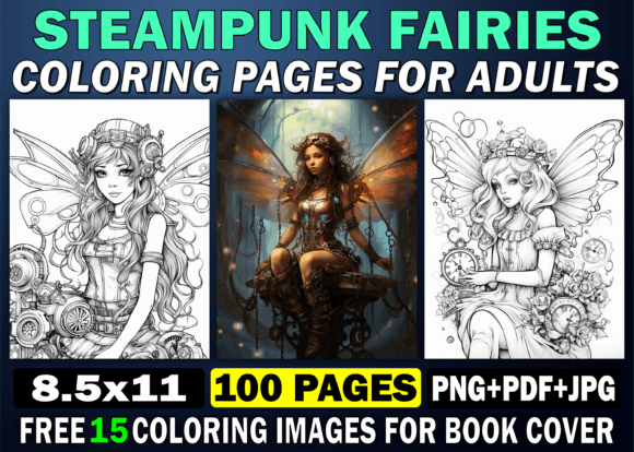 Discover the Magic of the 100 Steampunk Fairies Colouring Book