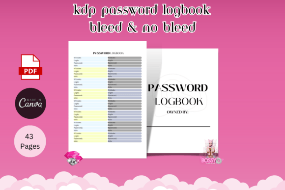 KDP Password Logbook Interior Canva