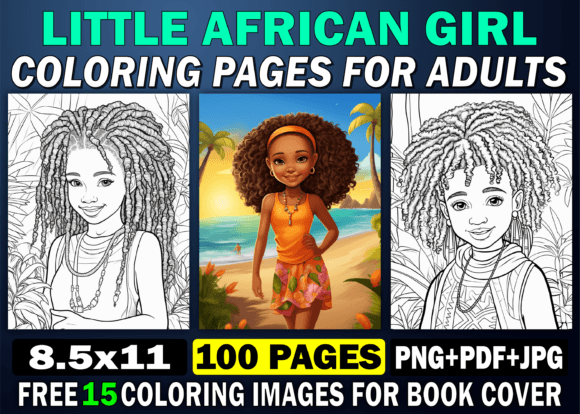 Little African Girl Coloring Book Adults