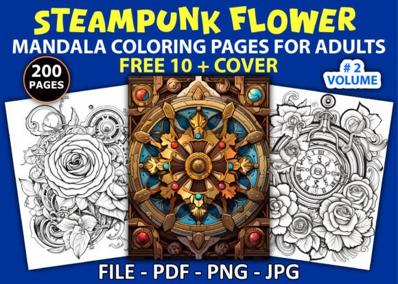 Steampunk Flower Mandala Coloring Pages: A Unique Blend of Art and Imagination