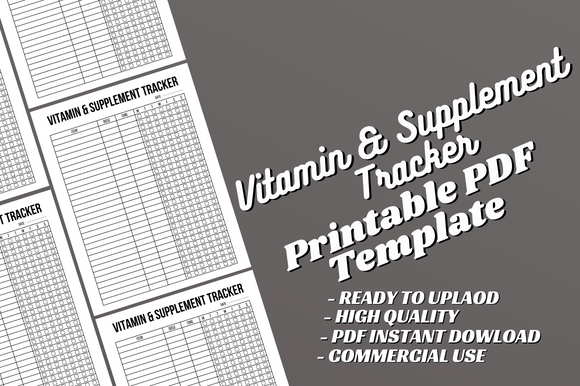 Vitramin Supplement Tracker - Canva: A Practical Tool for Organizing Your Wellness Journey